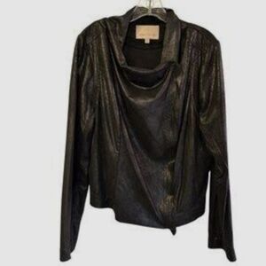 Pink Envelope Women's Sleek Black Leather Jacket